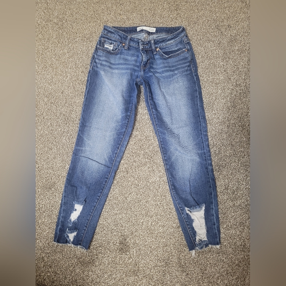 Women's Blue Distressed Jeans  DKE CROPPED/Ankle SIZE 25